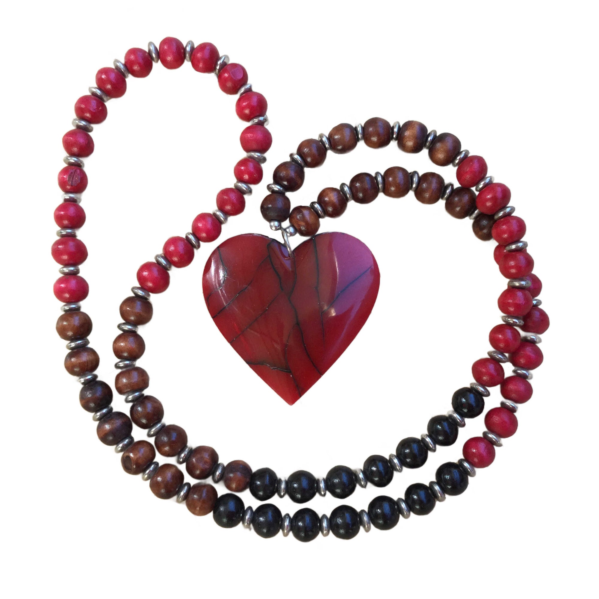 long-necklace-wood-beads-resin-heart-red-black-brown