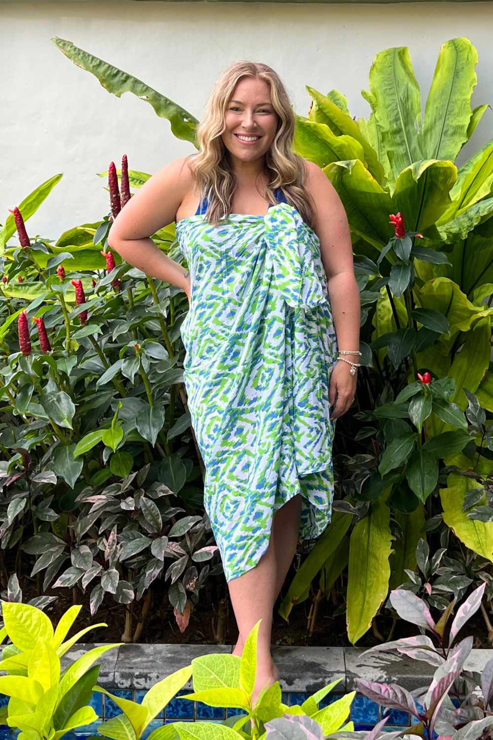     plus-size-sarong-white-blue-green-geometric-design