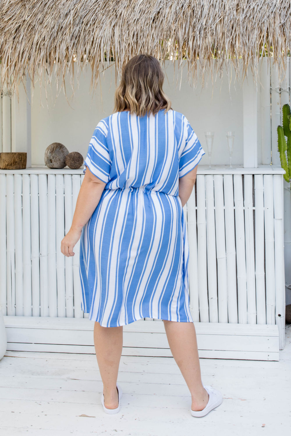 short-beach-kaftan-dress-blue-white-stripe