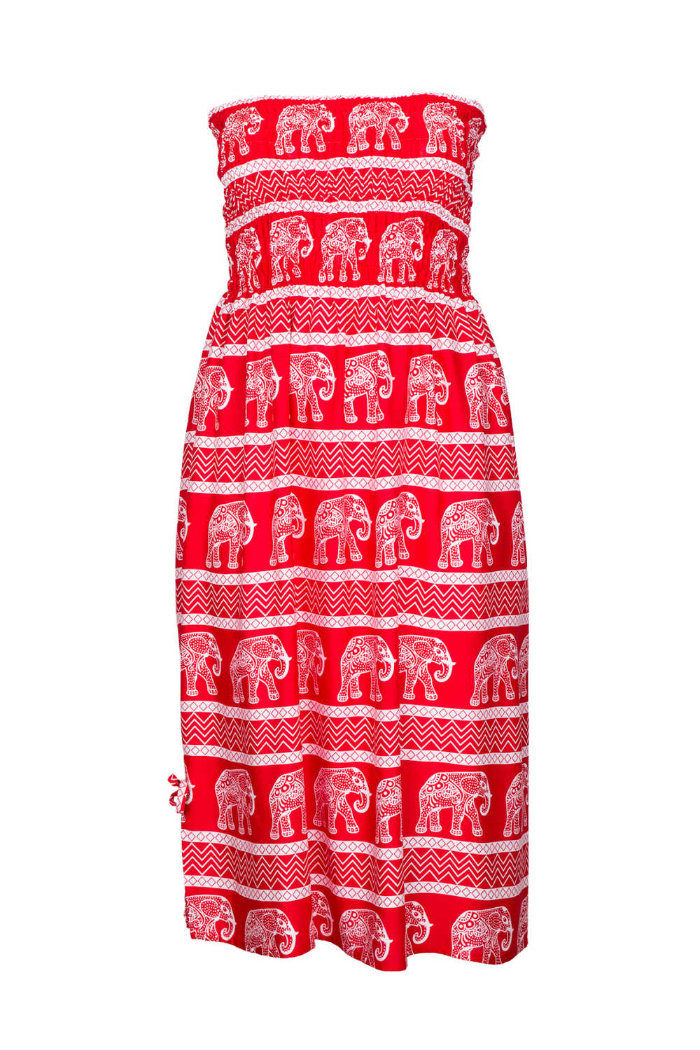boob-tube-dress-red-white-elephant-print