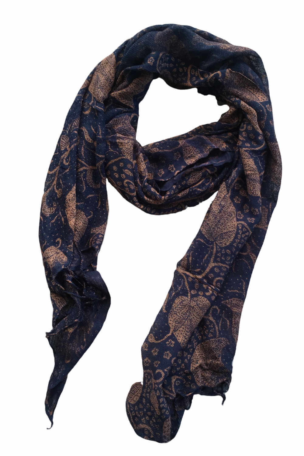black-scarf-floral-leaf-print-design