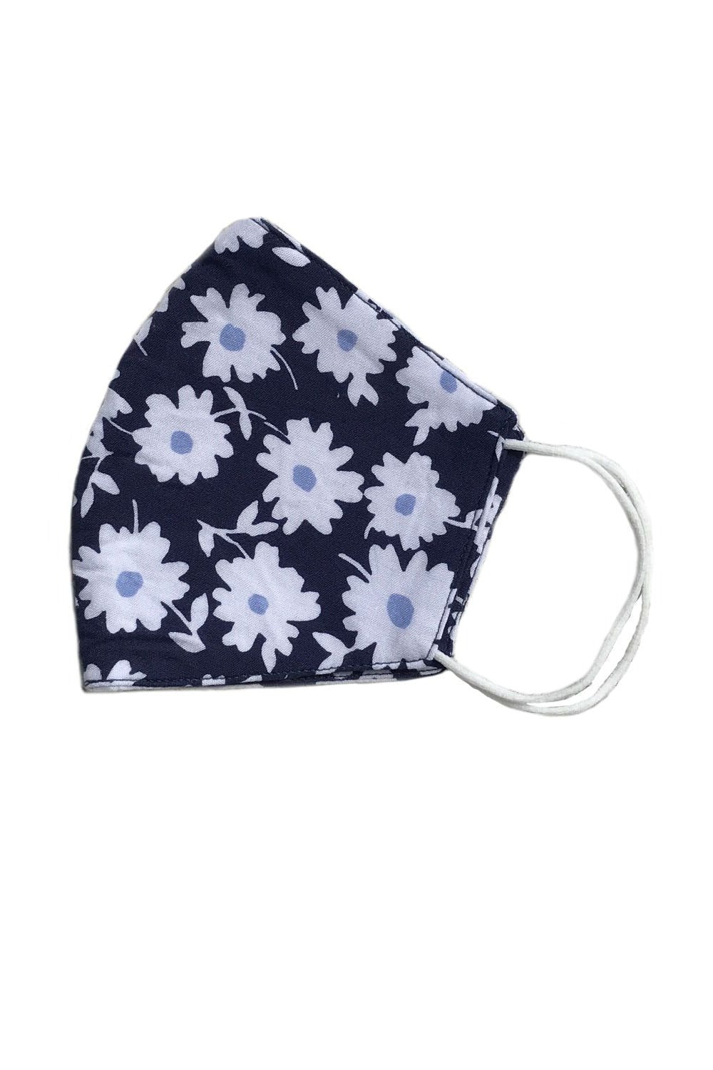 face-mask-fabric-blue-white-floral-print