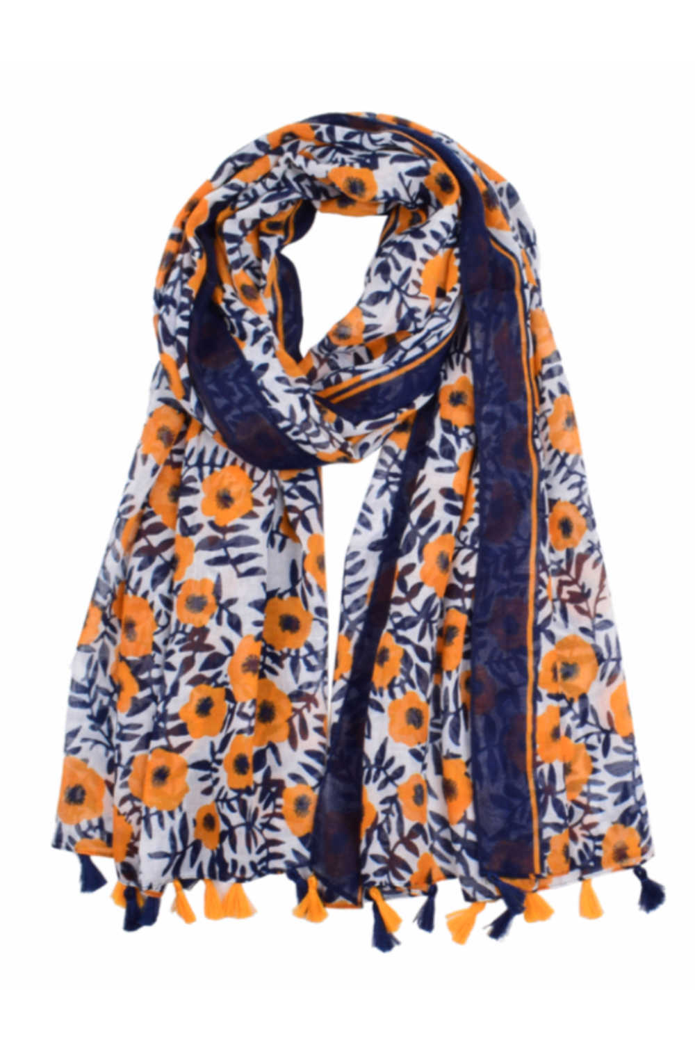 ladies-floral-scarf-blue-yellow-poppy