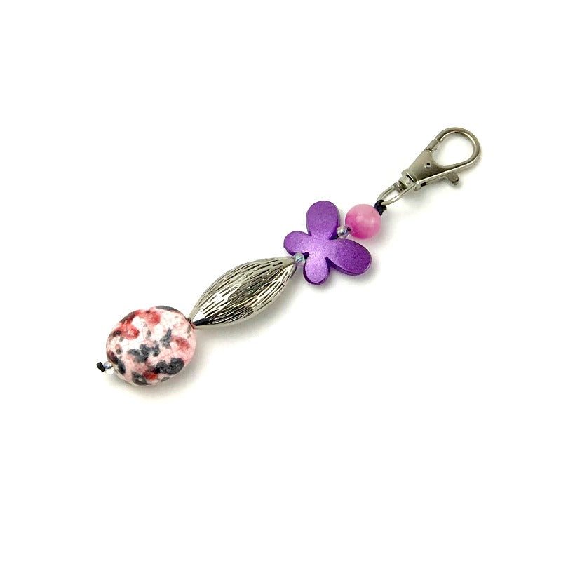 handbag-charm-keyring-purple-butterfly-beaded