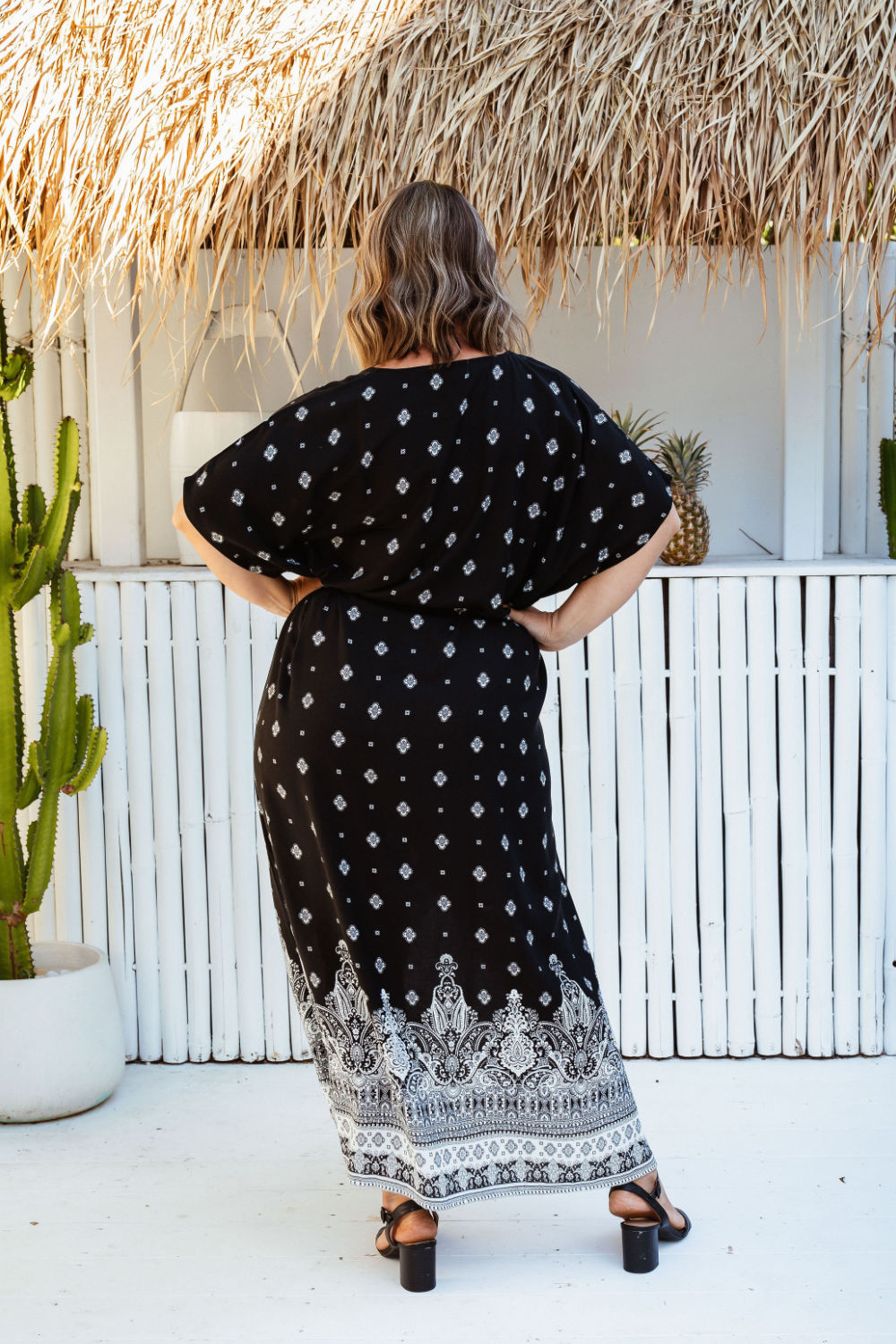    ladies-long-summer-dress-black-white-geometric-border-design