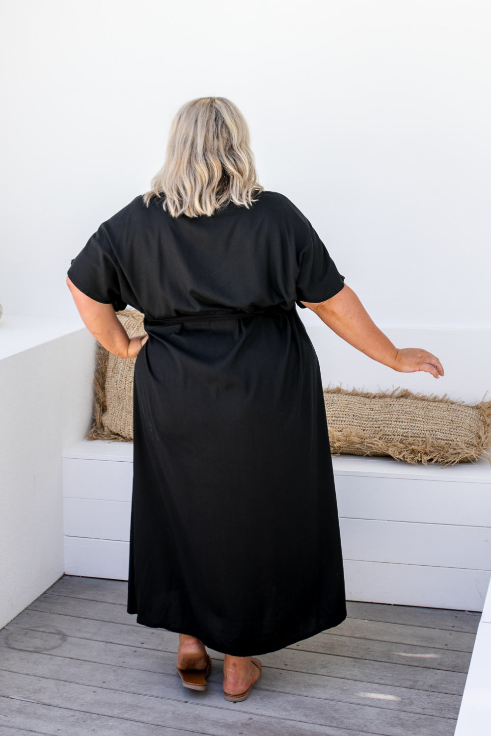 ladies-plus-size-long-summer-kaftan-dress-black