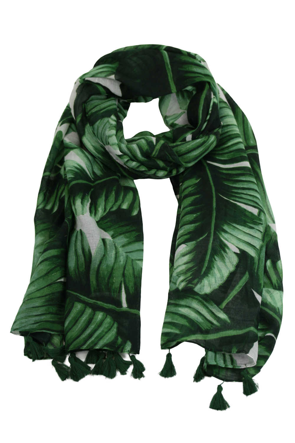 ladies-scarf-green-palm-leaf-oversized