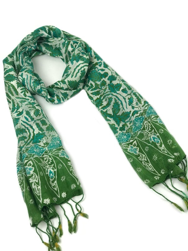 ladies-silk-scarf-floral-design-green