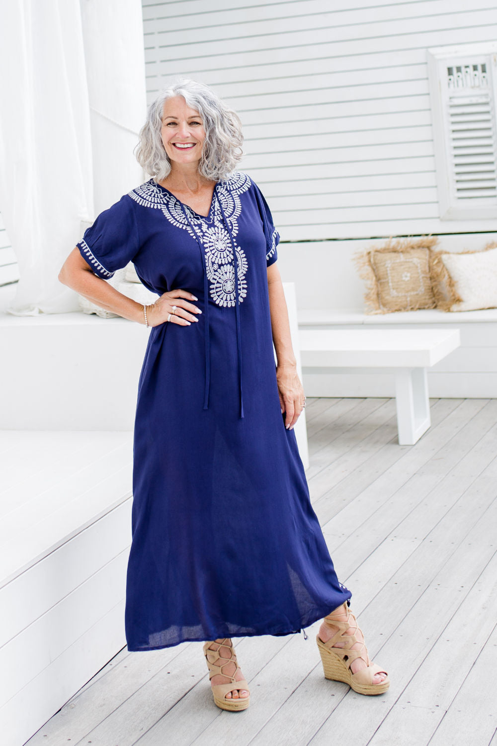 long-summer-dress-dark-blue-white-embroidery
