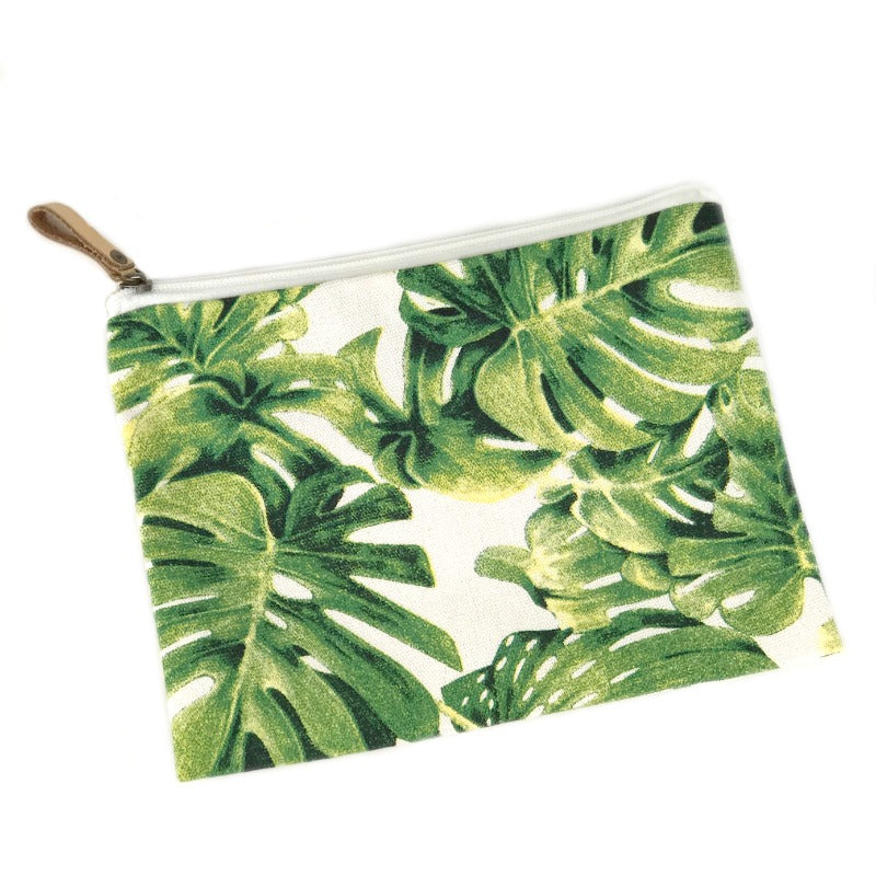 Makeup bag pouch - palm leaf design