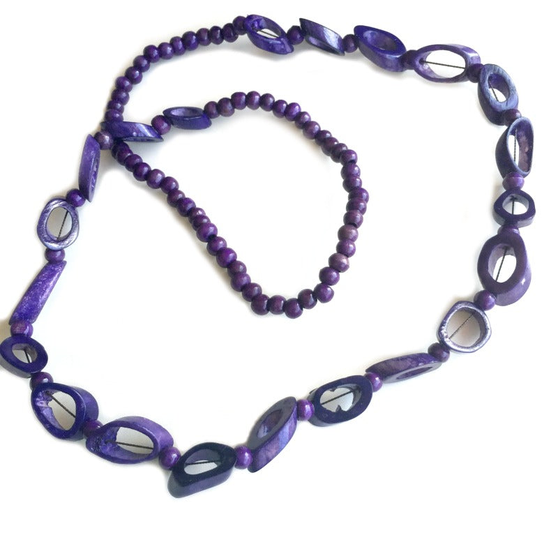 ladies beaded necklace - purple