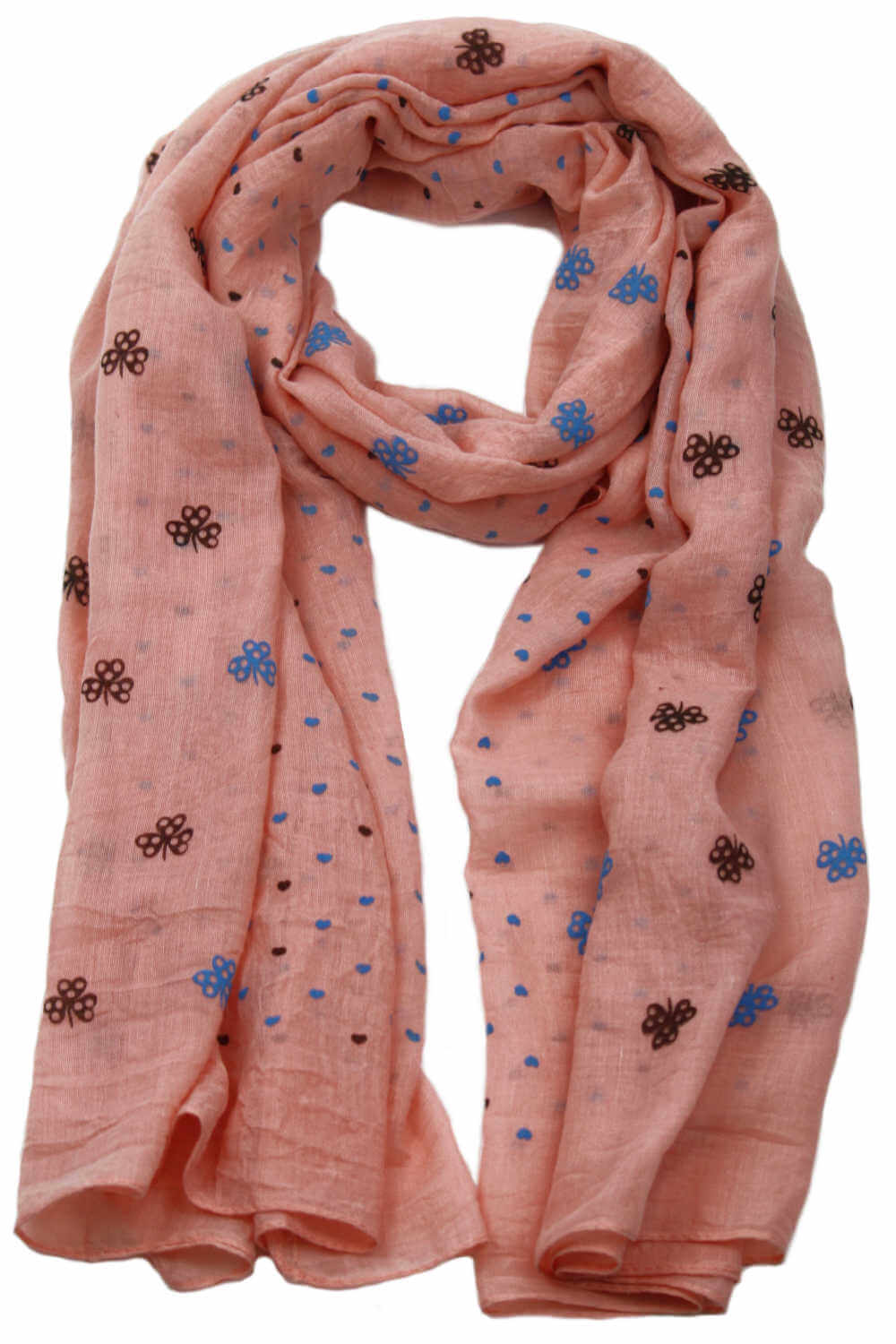 Ladies-scarf-peach-floral-heart-design