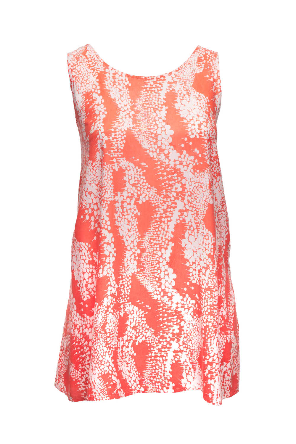 short-summer-dress-orange-white-floral-design