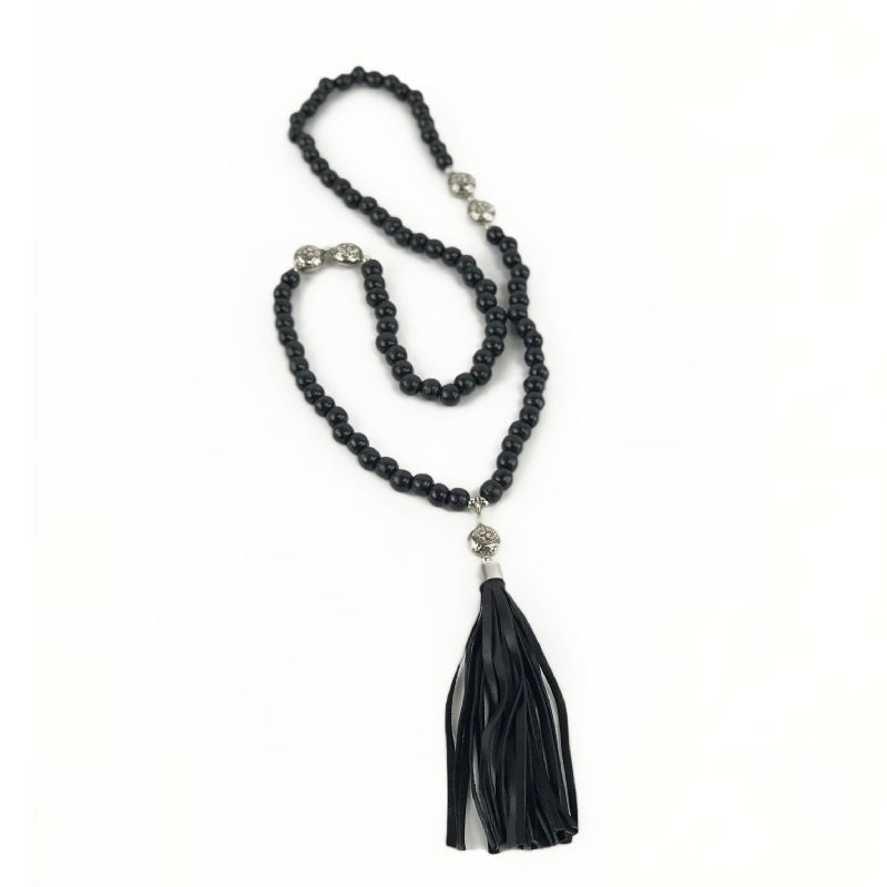 tassel-pendant-necklace-black-beads-leather-tassel