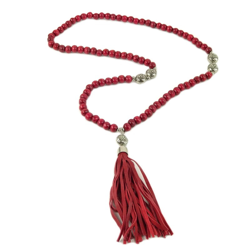 tassel-pendant-necklace-red-beads-leather-tassel